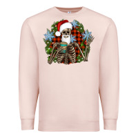 Pale Pink Santa skeleton christmas Premium Sweatshirt - Artiststas