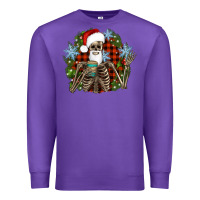 Purple Santa skeleton christmas Premium Sweatshirt - Artiststas