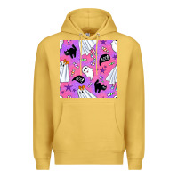Antique Gold cute ghost halloween seamless pattern Premium Hoodie - BundleAndBundleShop