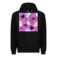Black cute ghost halloween seamless pattern Premium Hoodie - BundleAndBundleShop
