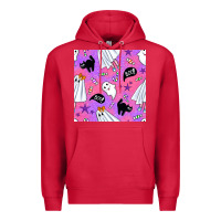 Cardinal cute ghost halloween seamless pattern Premium Hoodie - BundleAndBundleShop