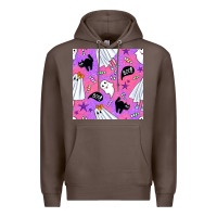 Coffee cute ghost halloween seamless pattern Premium Hoodie - BundleAndBundleShop