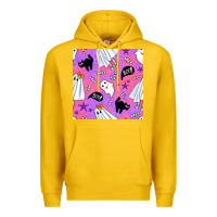 Lemon cute ghost halloween seamless pattern Premium Hoodie - BundleAndBundleShop