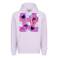 Lilac cute ghost halloween seamless pattern Premium Hoodie - BundleAndBundleShop