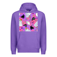 Purple cute ghost halloween seamless pattern Premium Hoodie - BundleAndBundleShop