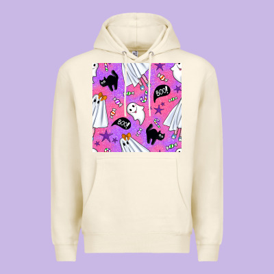 Cute Ghost Halloween Seamless Pattern Premium Hoodie Designed By Bundleandbundleshop