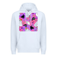 White cute ghost halloween seamless pattern Premium Hoodie - BundleAndBundleShop