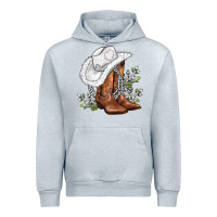 Heather Grey white  cowgirl  and roses Urban Hoodie - AdoDesignShop