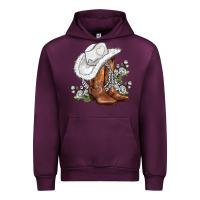Mauve Wine white  cowgirl  and roses Urban Hoodie - AdoDesignShop