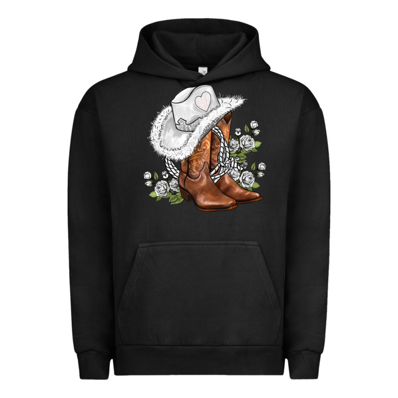 White  Cowgirl  And Roses Urban Hoodie by AdoDesignShop | Teevron