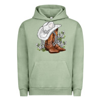 Pigment Oil Green white  cowgirl  and roses Urban Hoodie - AdoDesignShop