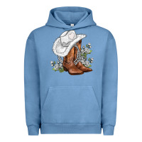 Pigment Pebble Blue white  cowgirl  and roses Urban Hoodie - AdoDesignShop