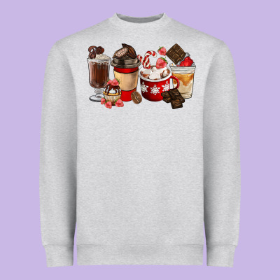Chocolate Love Coffee Cups Heavyweight Sweatshirt Designed By Fadigitalartstudio