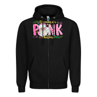 Black dreaming of a pink christmas Zipper Hoodie - CowhideDigitalArt