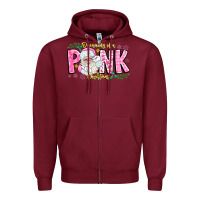 Burgundy dreaming of a pink christmas Zipper Hoodie - CowhideDigitalArt