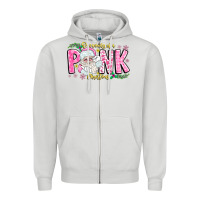 Dove Grey dreaming of a pink christmas Zipper Hoodie - CowhideDigitalArt