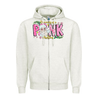 Oatmeal Heather dreaming of a pink christmas Zipper Hoodie - CowhideDigitalArt