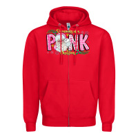Red dreaming of a pink christmas Zipper Hoodie - CowhideDigitalArt