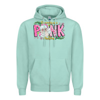 Seafoam dreaming of a pink christmas Zipper Hoodie - CowhideDigitalArt