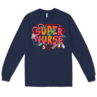 Navy super nurse Long Sleeve Tee - CowGirlArtShop