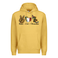 Antique Gold Peace Love Mexicana Premium Hoodie - RanaPortraitStore