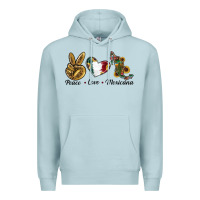 Blue Mist Peace Love Mexicana Premium Hoodie - RanaPortraitStore