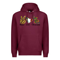 Burgundy Peace Love Mexicana Premium Hoodie - RanaPortraitStore