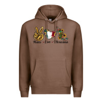Chestnut Peace Love Mexicana Premium Hoodie - RanaPortraitStore