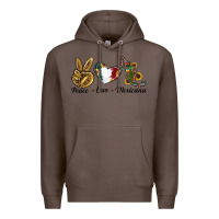 Coffee Peace Love Mexicana Premium Hoodie - RanaPortraitStore