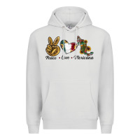 Dove Grey Peace Love Mexicana Premium Hoodie - RanaPortraitStore