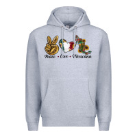 Heather Grey Peace Love Mexicana Premium Hoodie - RanaPortraitStore