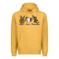 Mustard Peace Love Mexicana Premium Hoodie - RanaPortraitStore