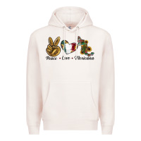 Pale Pink Peace Love Mexicana Premium Hoodie - RanaPortraitStore