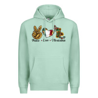 Seafoam Peace Love Mexicana Premium Hoodie - RanaPortraitStore