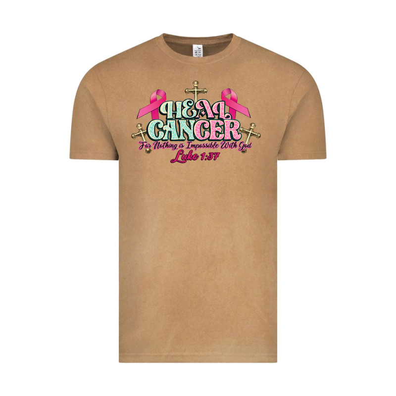 Heal Cancer Luke 1:37 Cross Cancer Awareness Vintage Tee by HowdyJamesFarm | Teevron
