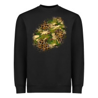 Black camouflage and leopard patch  5 Heavyweight Sweatshirt - BundleAndBundleShop