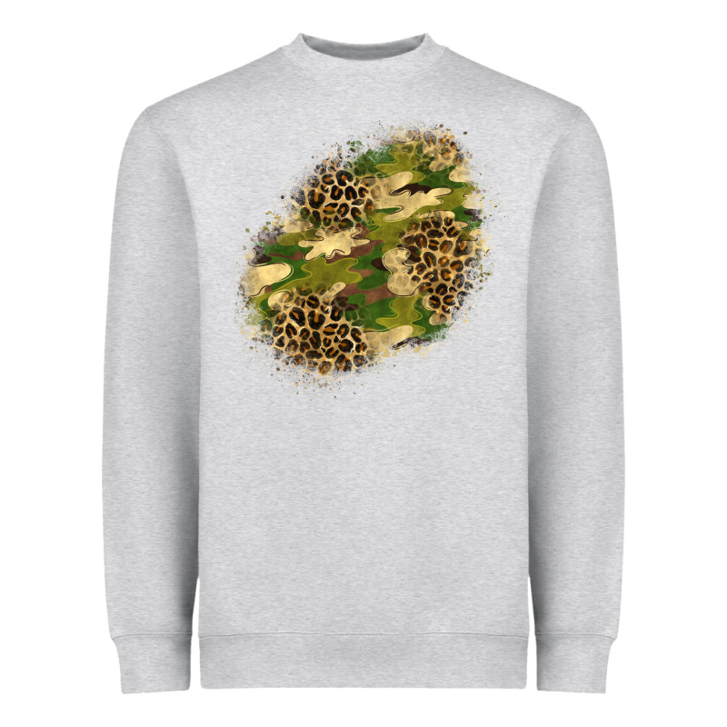 Camouflage And Leopard Patch  5 Heavyweight Sweatshirt by BundleAndBundleShop | Teevron