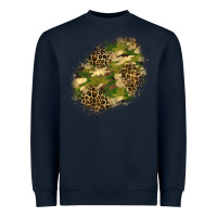Navy camouflage and leopard patch  5 Heavyweight Sweatshirt - BundleAndBundleShop