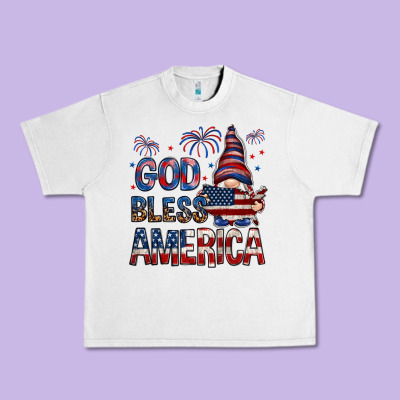 God Bless America With Gnome 4th Of July Urban Heavy Tee Designed By Howdyjamesfarm