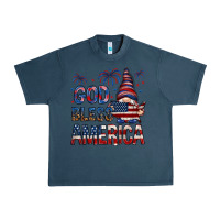 Midnight Navy God Bless America with gnome 4th of july Urban Heavy Tee - HowdyJamesFarm