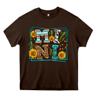 Chocolate Brown western leopard mini Heavy Core Tee - LillyAllenDesigns