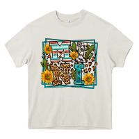Cream western leopard mini Heavy Core Tee - LillyAllenDesigns