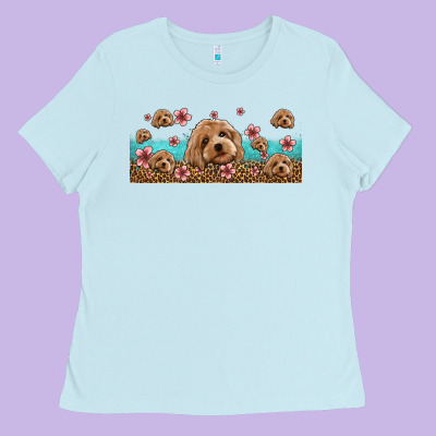 Floral Cockapoo Ladies Tee Designed By Jasminsmagicworld