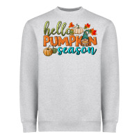 Heather Grey hello pumpkin season Heavyweight Sweatshirt - BundleAndBundleShop