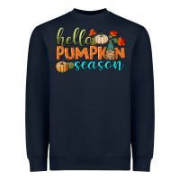Navy hello pumpkin season Heavyweight Sweatshirt - BundleAndBundleShop