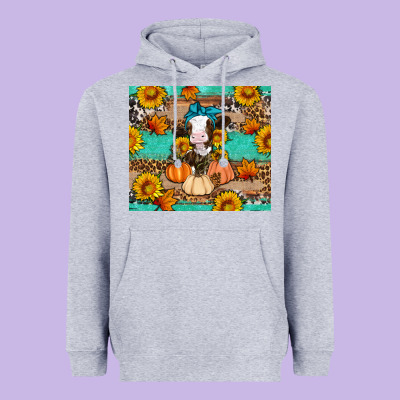 Cow Fall Pumpkin Heavyweight Hoodie Designed By Artiststas