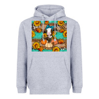 Heather Grey Cow fall pumpkin Heavyweight Hoodie - Artiststas