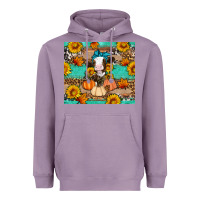 Lavender Cow fall pumpkin Heavyweight Hoodie - Artiststas