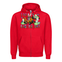 Red I Dig Easter Day Zipper Hoodie - CowhideDigitalArt