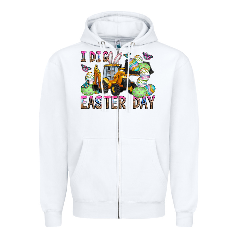 I Dig Easter Day Zipper Hoodie by CowhideDigitalArt | Teevron